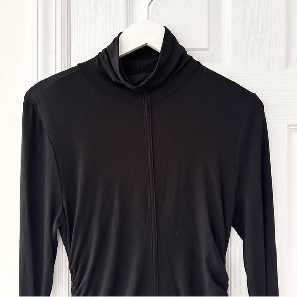 Michael Costello X Revolve Shirred Side Tie Bodycon Mini Dress in Black Medium - Picture 3 of 11